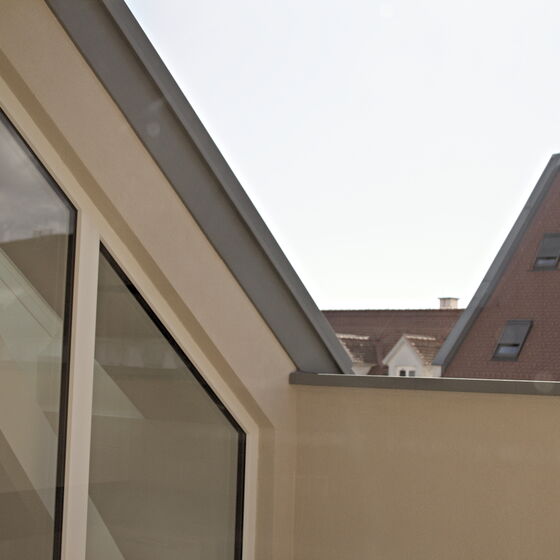 Private Dachterrasse einer Wohnung in Ilz 61 mit Blick über die Dächer