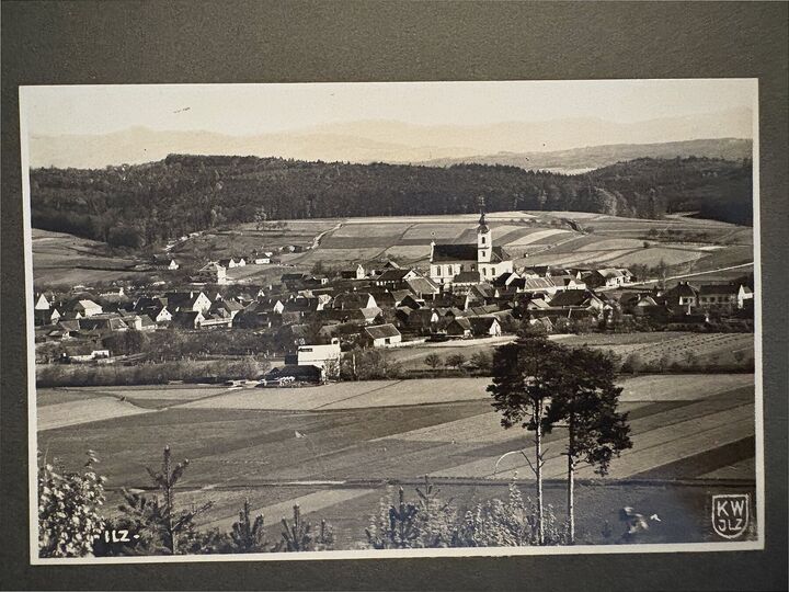 Historische Aufnahme: Blick über die Gemeinde Ilz