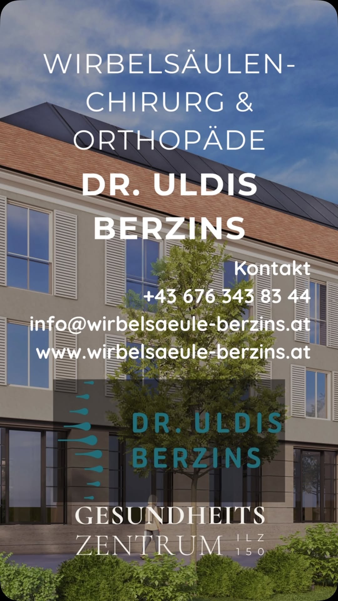 Mit großer Freude stellen wir einen weiteren Facharzt im Gesundheitszentrum Ilz 150 vor (Teil 2): Wirbelsäulenchirurg, Traumatologe & Orthopäde Dr. Uldis Berzins Ab August 2026 im Gesundheitszentrum Ilz 150